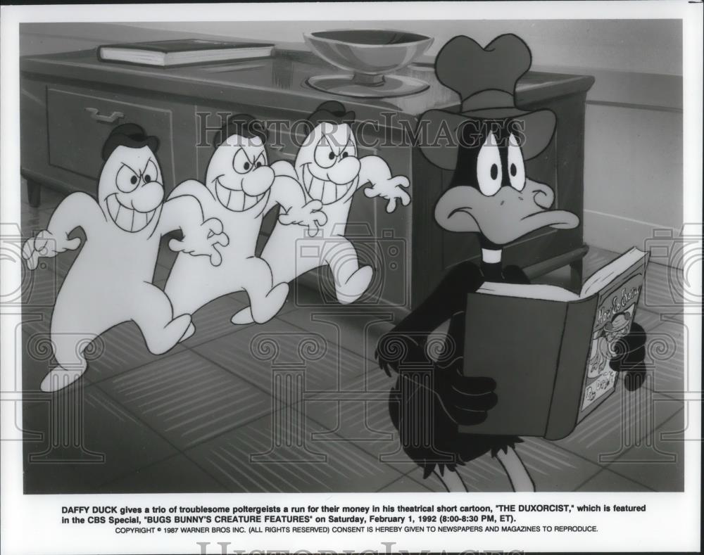 1987 Press Photo Daffy Duck in Bugs Bunny&#39;s Creature Features - cvp09128 - Historic Images