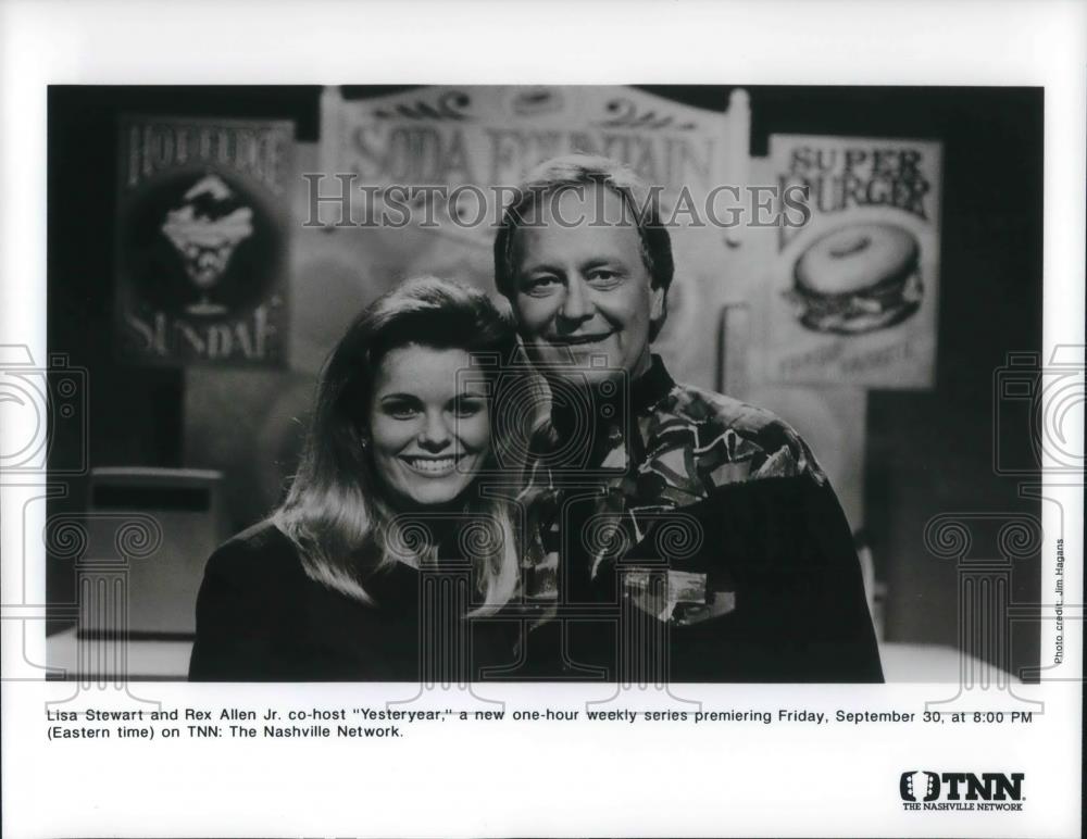 Press Photo Lisa Stewart and Rex Allen Jr. Co-Host Yesteryear on TNN - cvp12460 - Historic Images