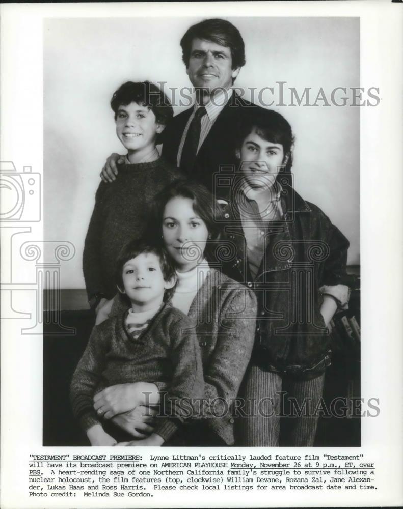 1983 Press Photo William Devane, Rozana Zal, Jane Alexander in Testament - Historic Images