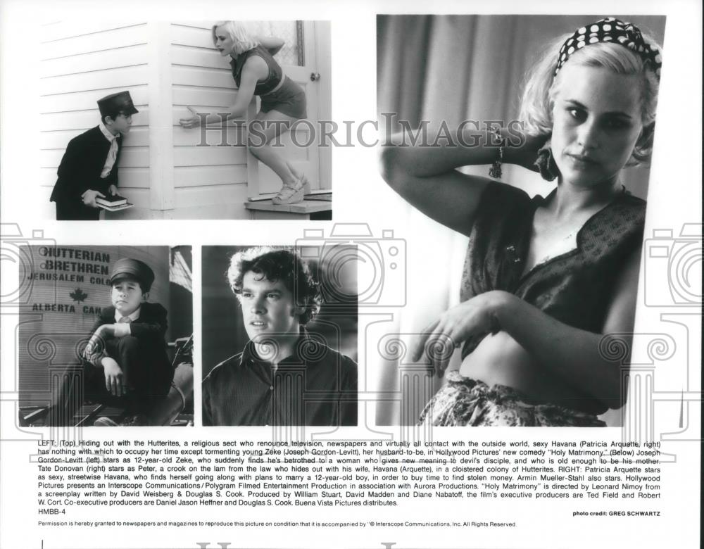 1995 Press Photo Joseph Gordon-Levitt Patricia Arquette and Tate Donovan - Historic Images