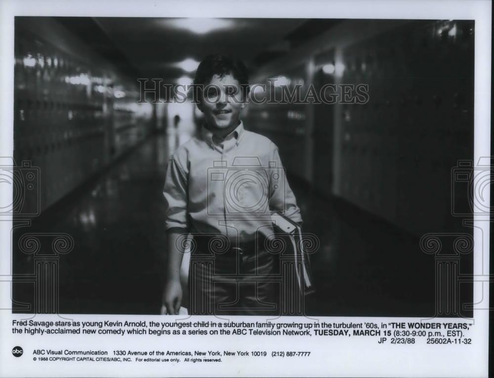 1988 Press Photo Fred Savage on The Wonder Years - cvp19238 - Historic Images