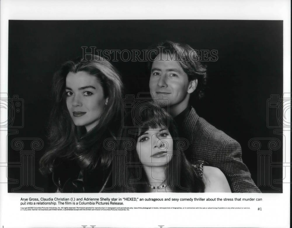 1994 Press Photo Claudia Christian, Adrienne Shelly &amp; Arye Gross of Hexed - Historic Images