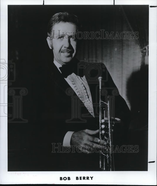 1987 Press Photo Bob Berry Trumpet Player Musician - cvp00458 - Historic Images