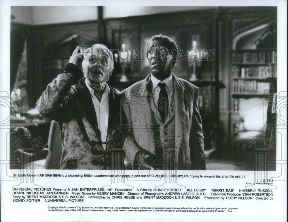 1991 Press Photo Ian Bannen and Bill Cosby in Ghost Dad - cvp09103 - Historic Images