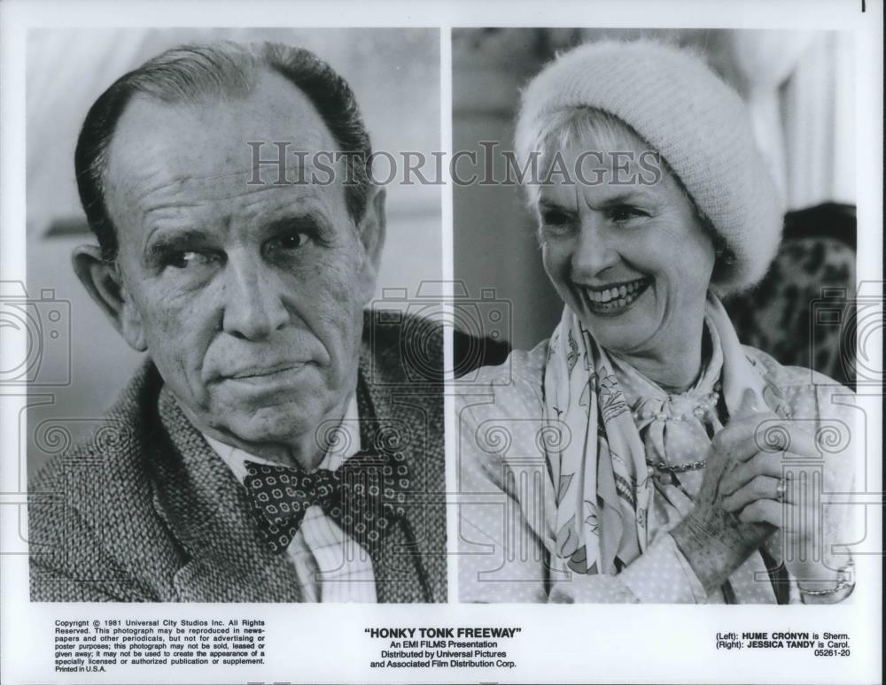1981 Press Photo Hume Cronyn & Jessica Tandy in Honky Tonk Freeway - cvp10364 - Historic Images