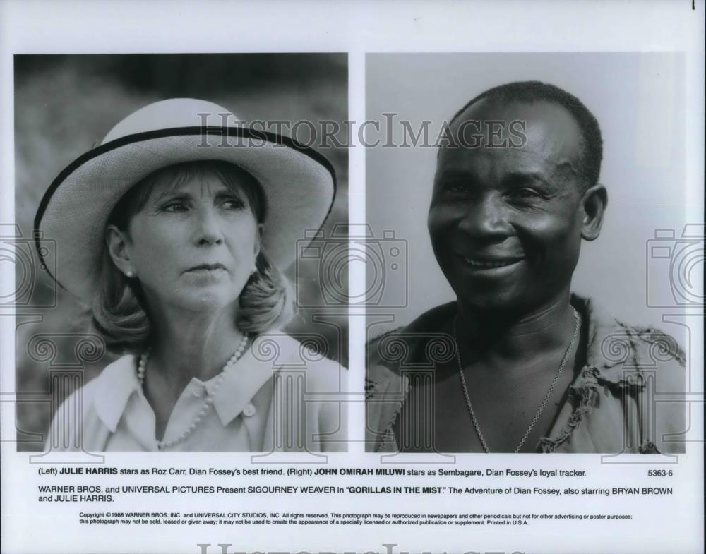 1989 Press Photo Julie Harris &amp; John Miluwi in Gorillas in the Mist - cvp19256 - Historic Images