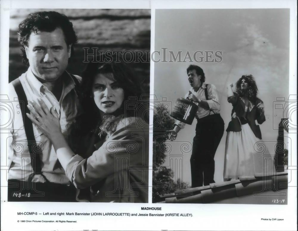 1990 Press Photo John Larroquette and Kirstie Alley in Madhouse - cvp09365 - Historic Images