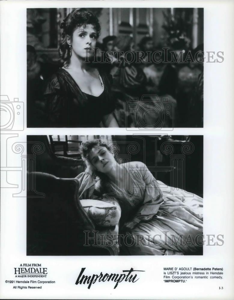 1991 Press Photo Bernadette Peters in Impromptu - cvp18860 - Historic Images