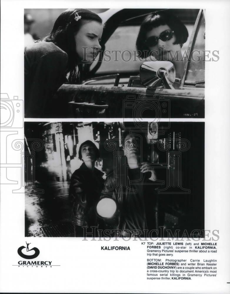 1994 Press Photo Juliette Lewis and Michelle Forbes in Kalifornia - cvp18830 - Historic Images