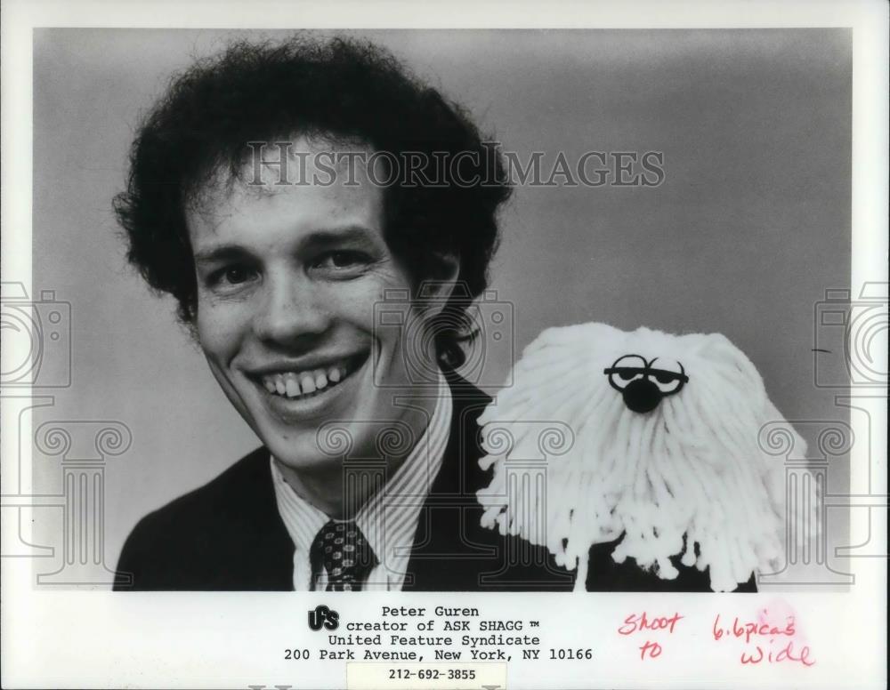 1987 Press Photo Peter Guren Creator of Ask Shagg Syndicated Comic Strip - Historic Images