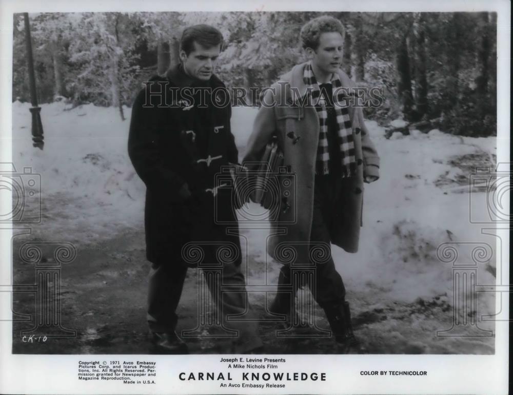 1971 Press Photo Arthur Garfunkel &amp; Jack Nicholson in Carnal Knowledge - 146 - Historic Images