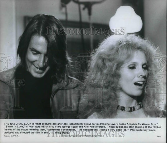 1973 Press Photo Susan Anspach and Joel Schumacher on set of Blume in Love - Historic Images
