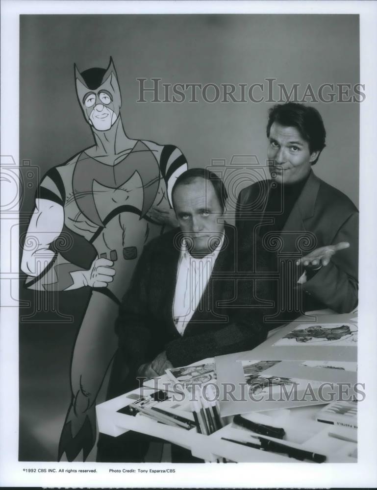 1992 Press Photo Bob Newhart and John Cygan on Bob Sitcom TV Series - cvp09218 - Historic Images