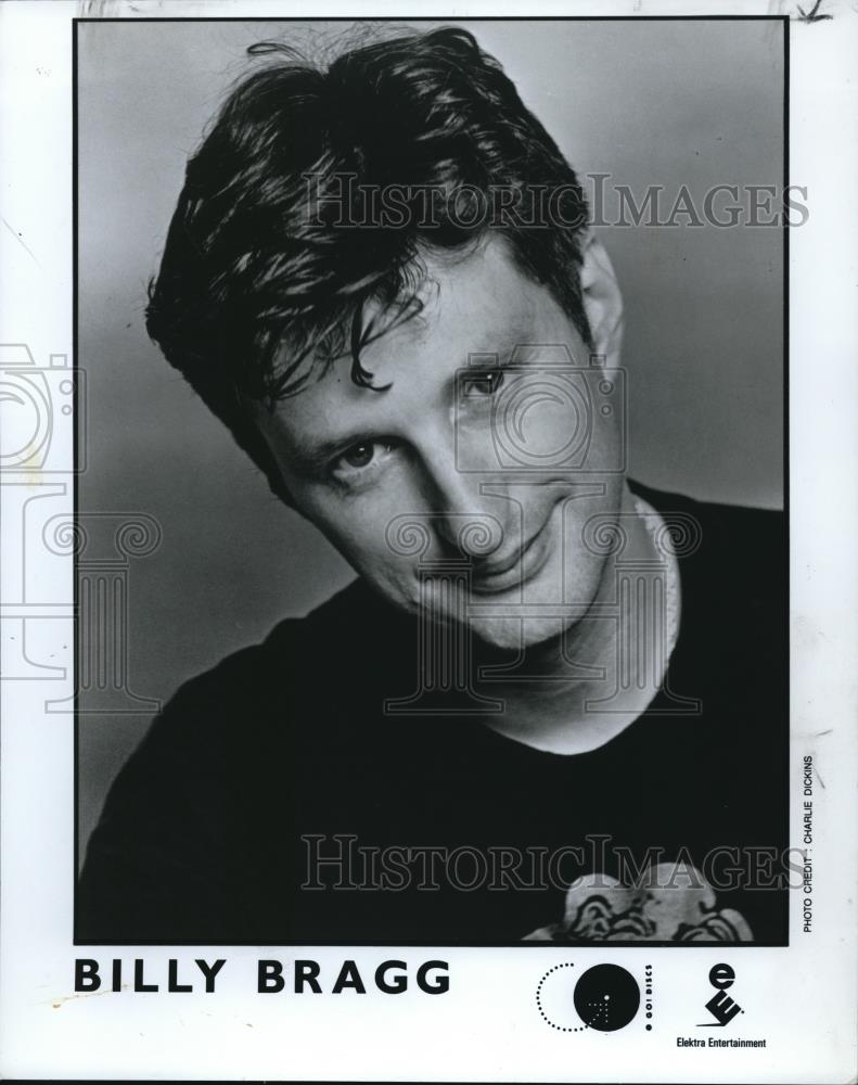 1991 Press Photo Billy Bragg Singer Songwriter Musician Activist - cvp00271 - Historic Images