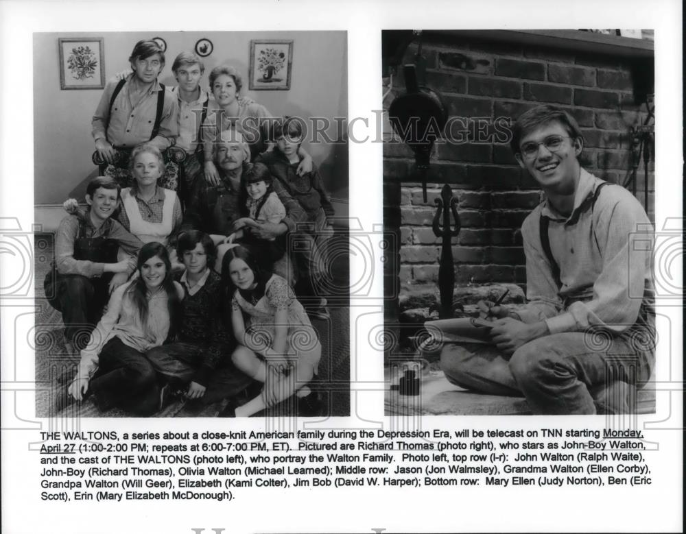 1998 Press Photo Richard Thomas, Ralph Waite, Michael Learned of The Waltons - Historic Images