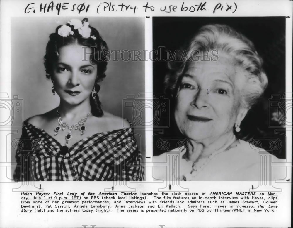 1991 Press Photo Helen Hayes Actress called First Lady of the American Theater - Historic Images