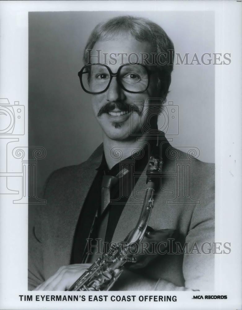 1986 Press Photo Time Eyermann East Coast Offering Jazz Saxophone Player - Historic Images