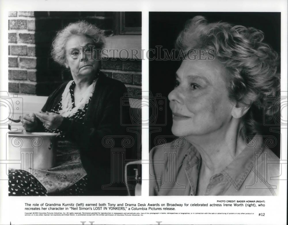 1993 Press Photo Irene Worth in Lost in Yankers - 807 - cvp18514 - Historic Images