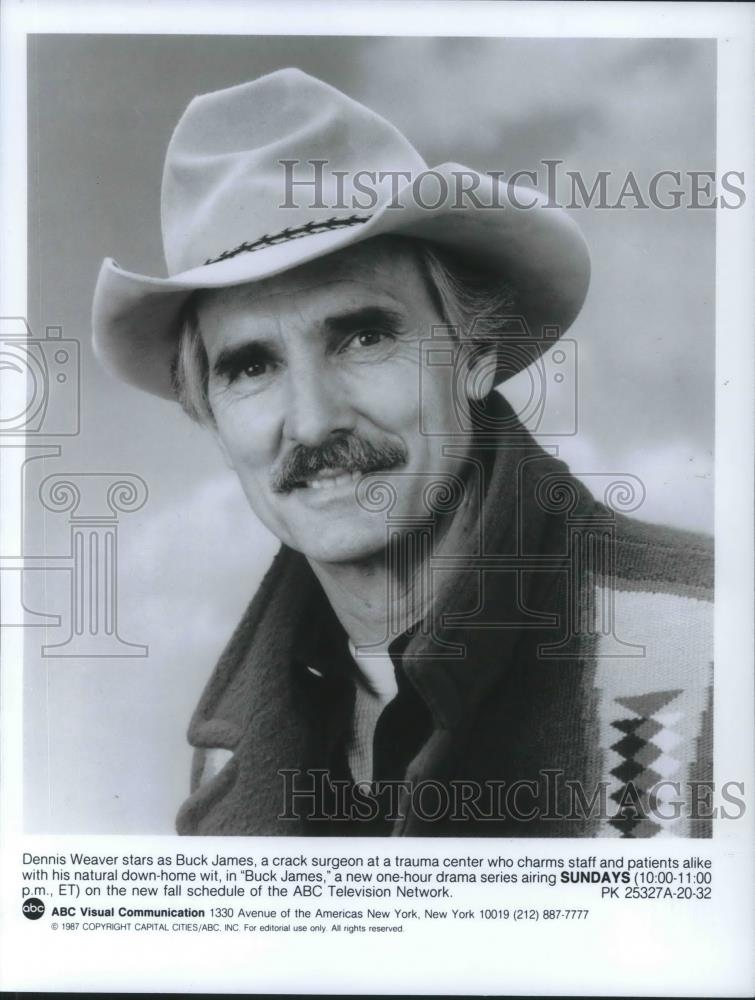 1987 Press Photo Dennis Weaver stars in Buck James - cvp09292 - Historic Images