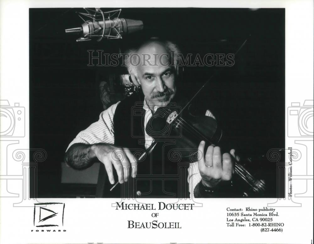 1993 Press Photo Michael Doucet Violinist of Beau Soleil - cvp03464 - Historic Images