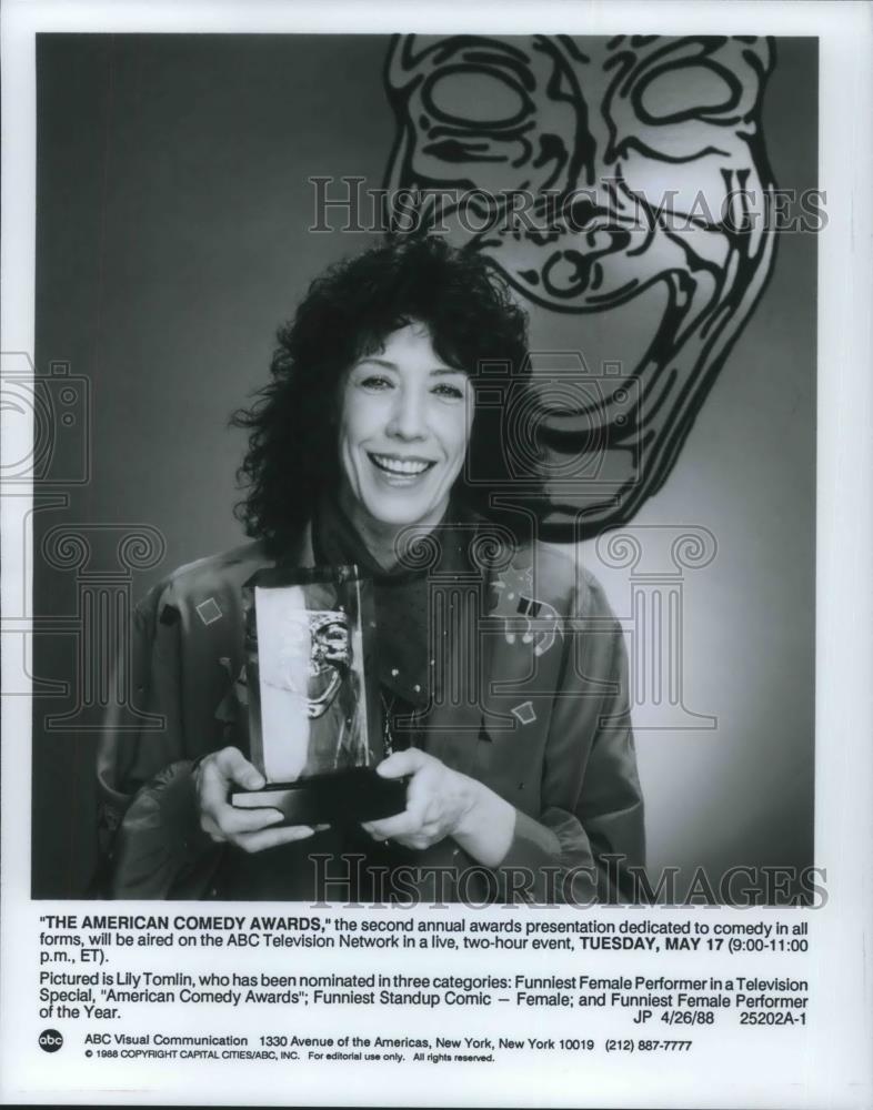 1988 Press Photo Lily Tomlin Comedian nominated on American Comedy Awards - Historic Images