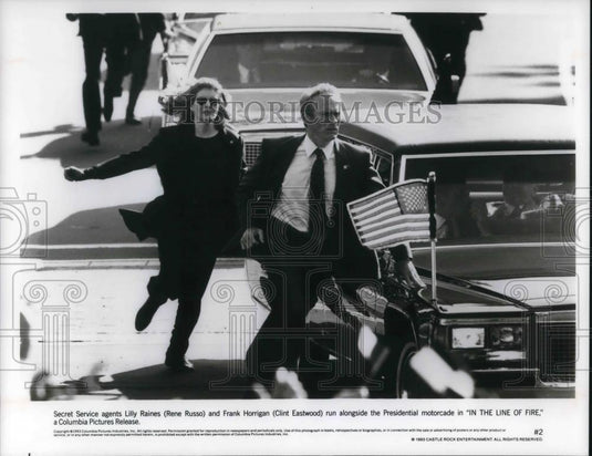 1994 Press Photo Clint Eastwood and Rene Russo star in In The Line of Fire movie - Historic Images