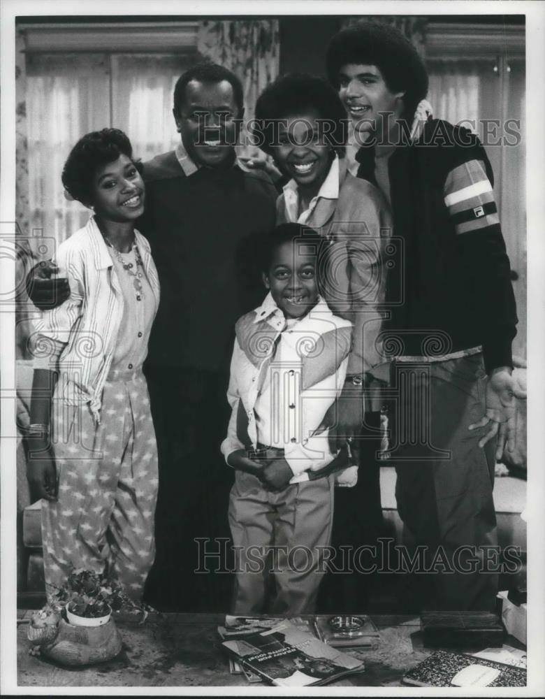1985 Press Photo Fran Robinson Flip Wilson Gladys Knight Jaleel White Actor - Historic Images