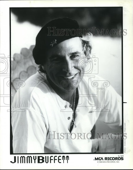 1989 Press Photo Jimmy Buffett Singer Songwriter Producer Actor Author - Historic Images