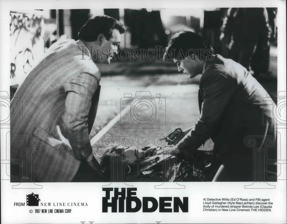 1988 Press Photo Ed O'Ross and Kyle MacLachlan star in The Hidden - cvp11584 - Historic Images