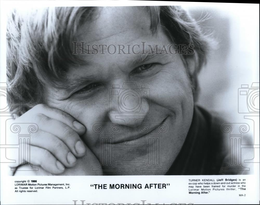 1986 Press Photo Jeff Bridges in The Morning After - cvp00794 - Historic Images