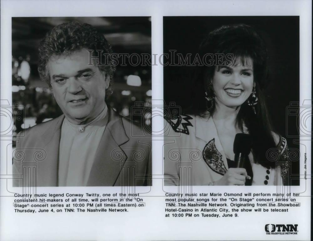 Press Photo Conway Twitty Country Singer Marie Osmond On Stage concert series - Historic Images