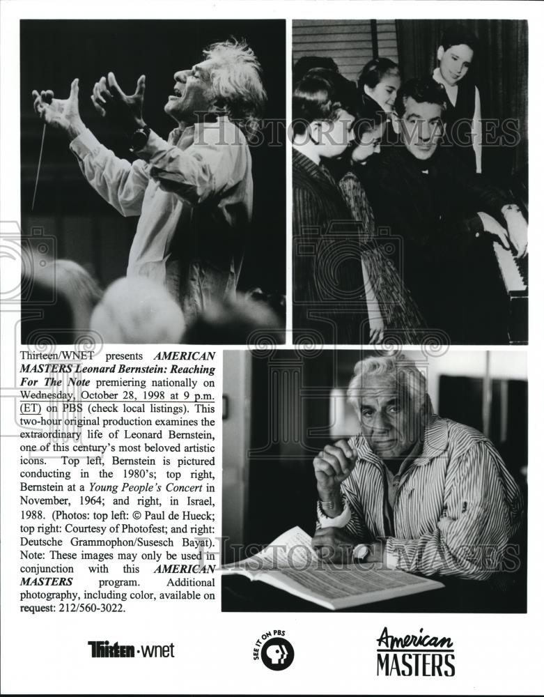 2000 Press Photo Leonard Bernstein on American Masters Reaching for the Note - Historic Images