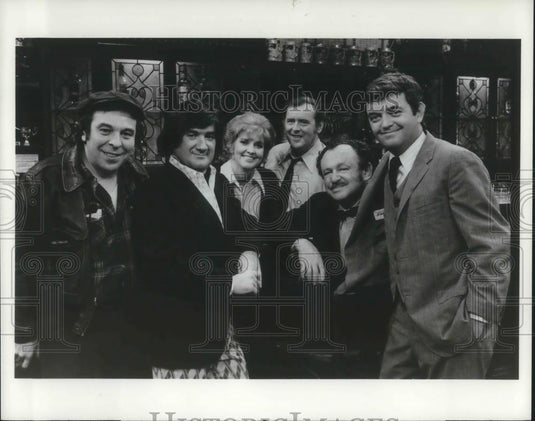 1973 Press Photo JJ Barry, Ron Carey, Anne Meara in The Corner Bar - cvp09401 - Historic Images