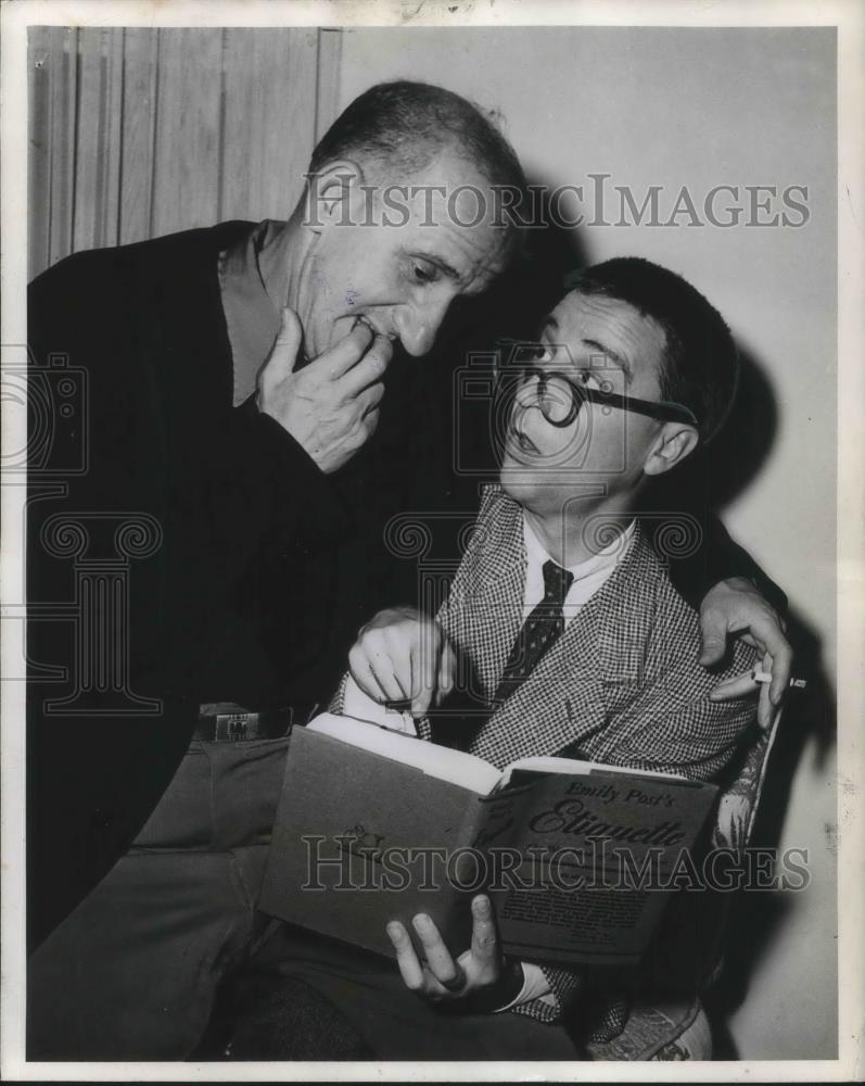 1945 Press Photo Jimmy Durante Comedian Singer Actor and Barry Moon - cvp04072 - Historic Images