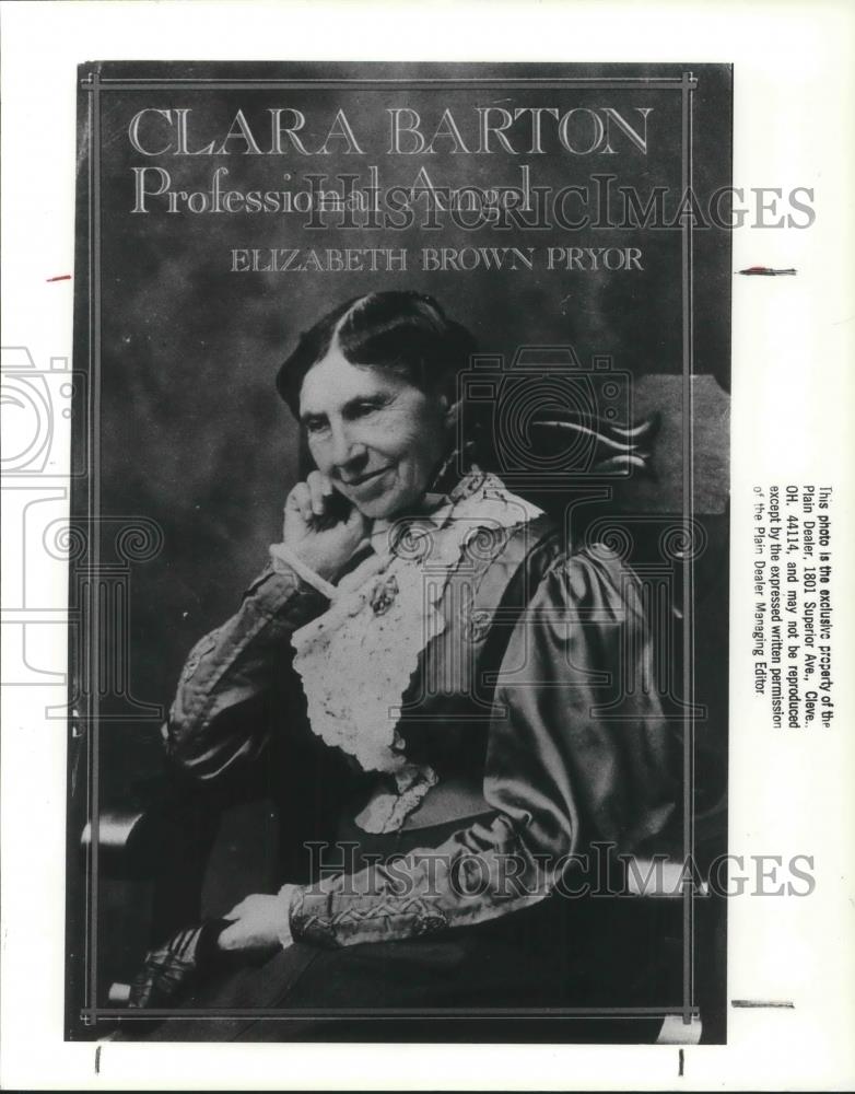 1988 Press Photo Dust Jacket from Clara Barton Professional Angel Book - Historic Images