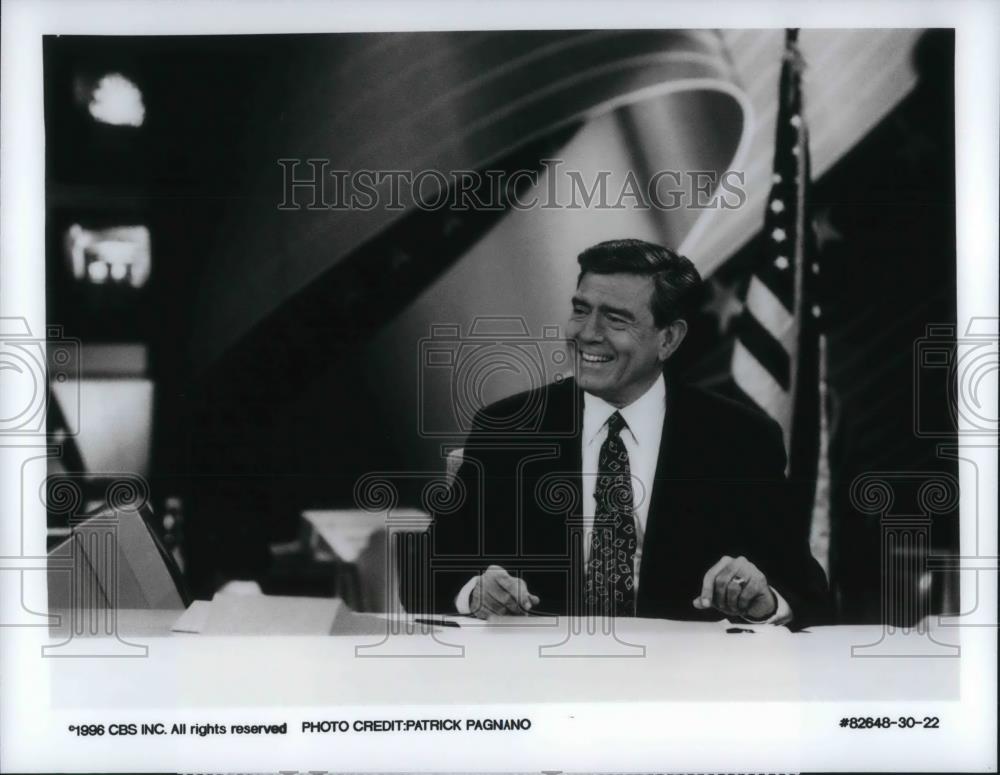1996 Press Photo Dan Rather CBS News Anchor and host of Election Night 96 - Historic Images