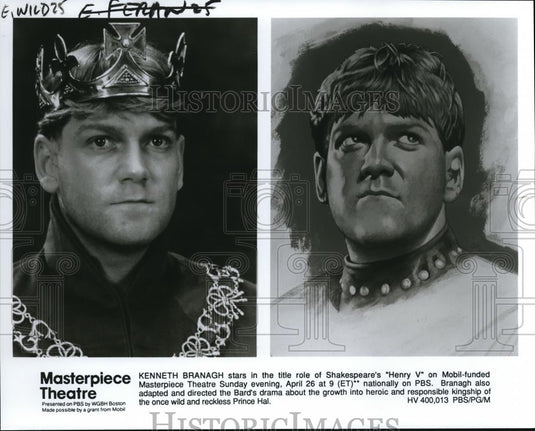 1992 Press Photo Kenneth Branagh in Henry V - cvp00671 - Historic Images