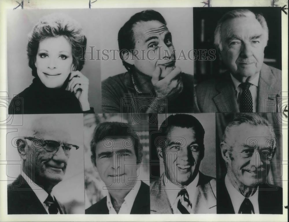 1985 Press Photo Sid Caesar, Carol Burnett, Ed Sullivan Academy Hall Fame - Historic Images