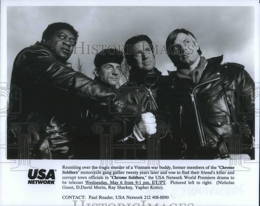 Press Photo Nicholas Guest David Morin Ray Sharkey Taphet Kott Chrome Soldiers - Historic Images
