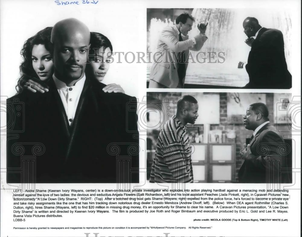 1994 Press Photo Jada Pinkett & Keenen Ivory Wayans in A Low Down Dirty Shame - Historic Images