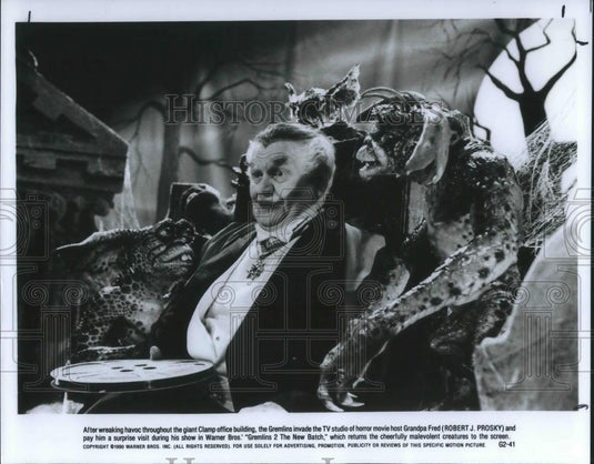 1990 Press Photo Robert J. Prosky in Gremlins 2 The New Batch - cvp08902 - Historic Images