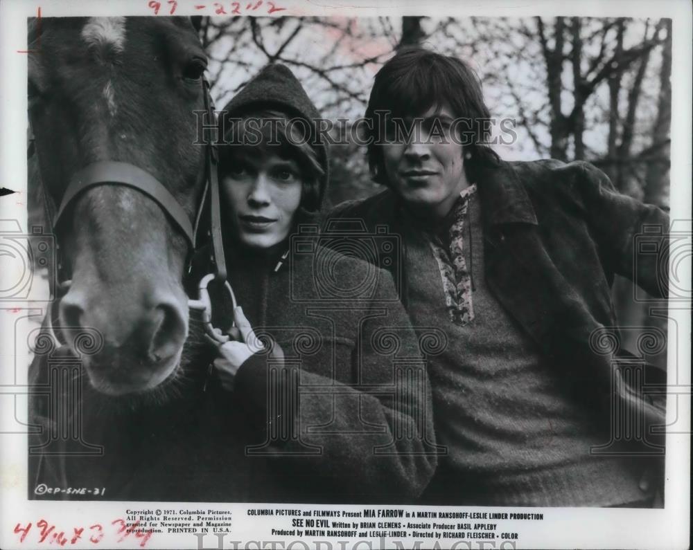 1974 Press Photo Mia Farrow and Norman Eshley in Hear No Evil - cvp12436 - Historic Images
