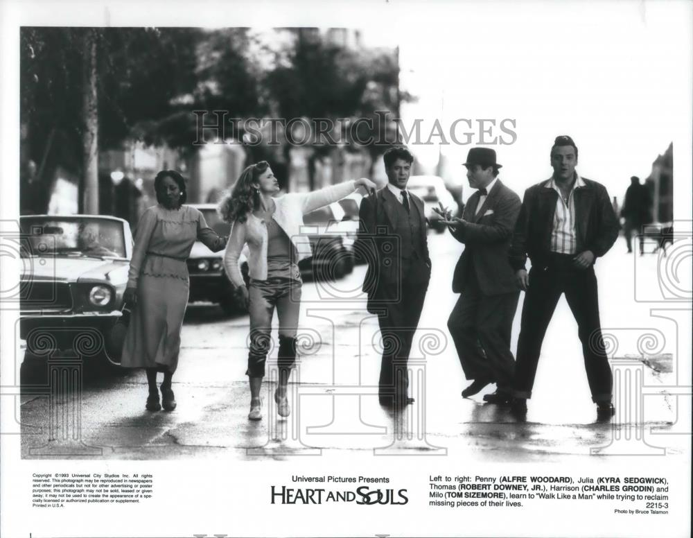 1993 Press Photo Alfre Woodard Kyra Sedgwick Robert Downey Jr Charles Grodin - Historic Images