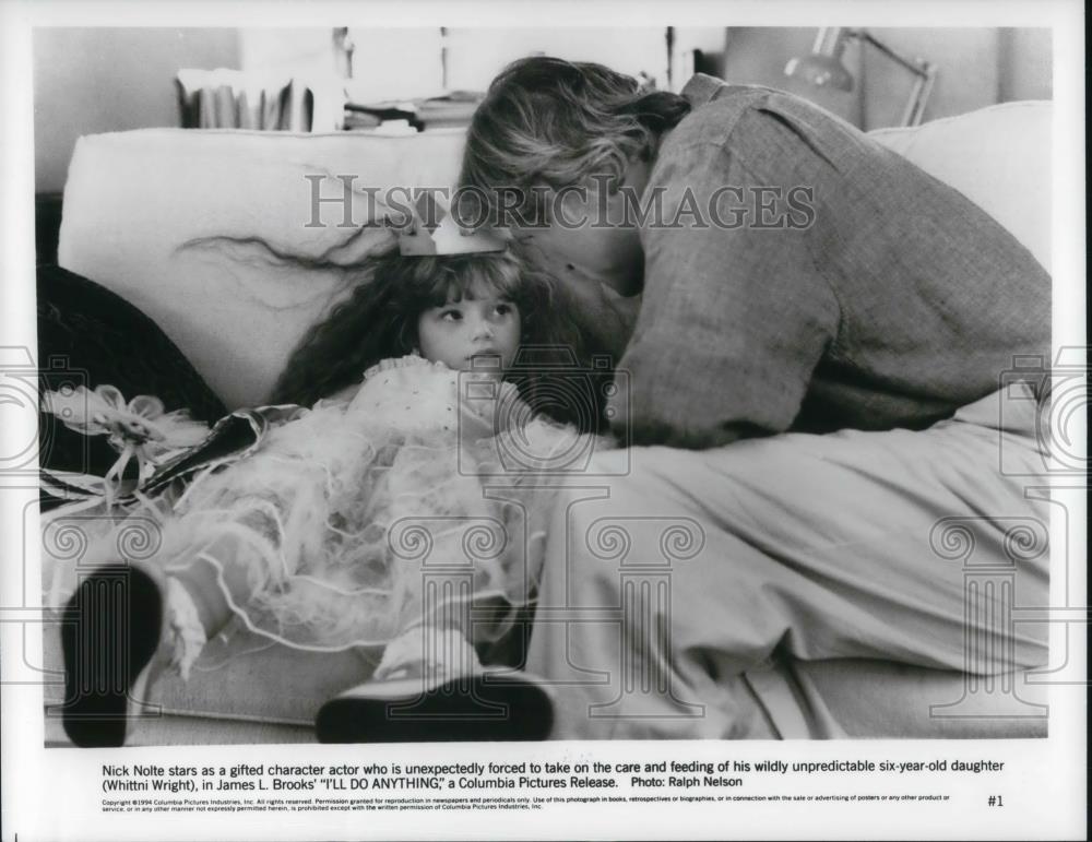 1995 Press Photo Nick Nolte and Whittni Wright star in I&#39;ll Do Anything - Historic Images