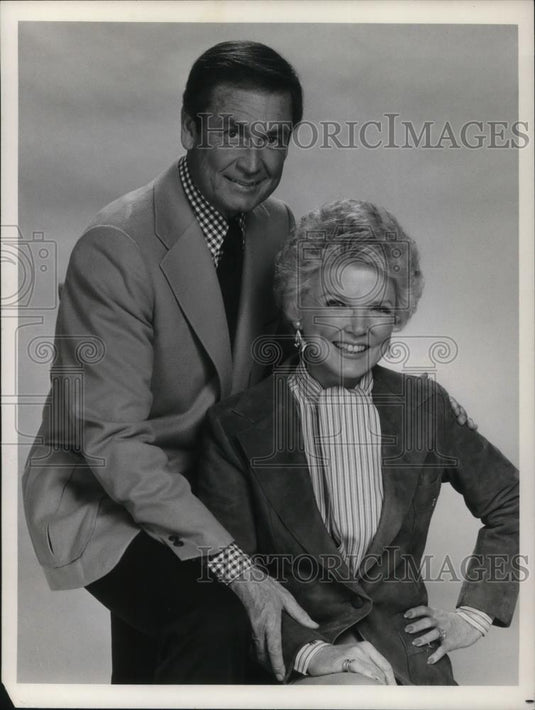1981 Press Photo Bob Barker Helen O'Connell host Miss Universe Beauty Pageant - Historic Images
