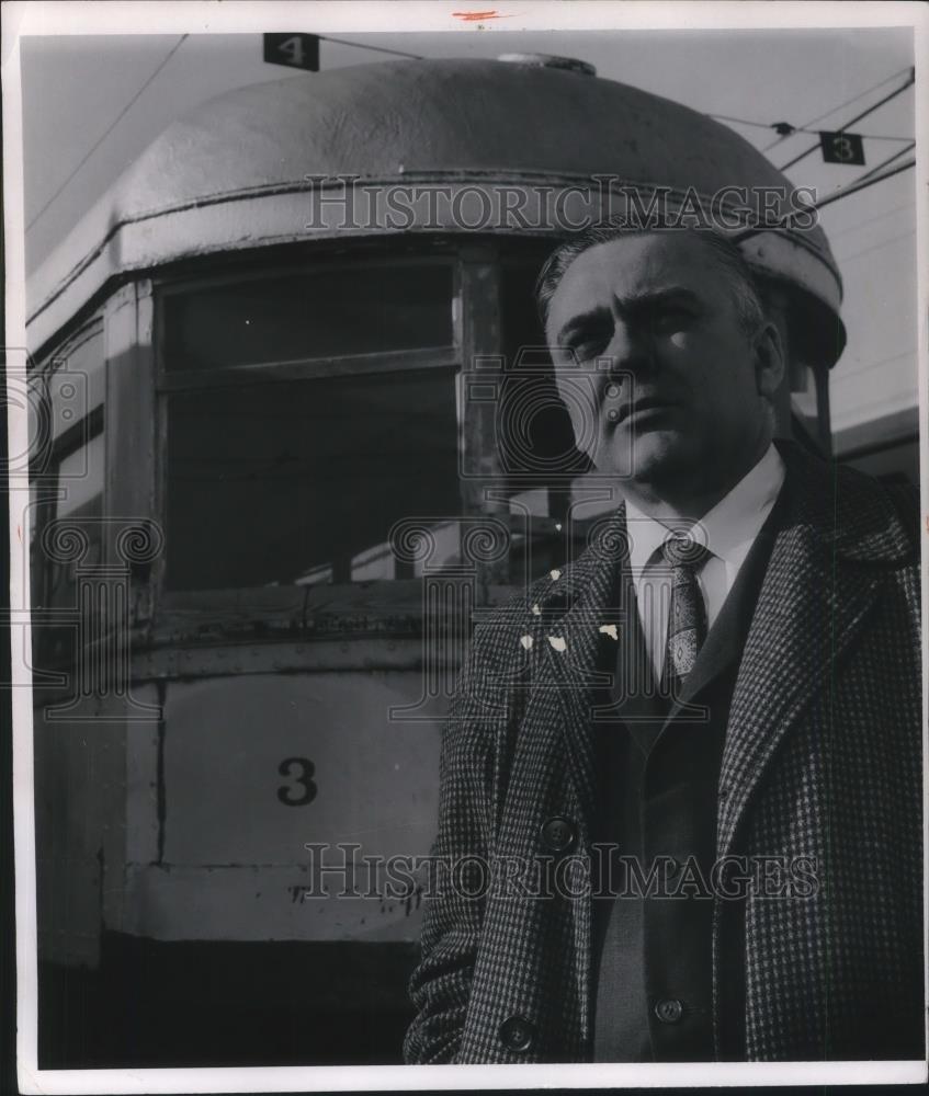1964 Press Photo Harry Christiansen Ohio Transit Trolly Expert - cvp07308 - Historic Images
