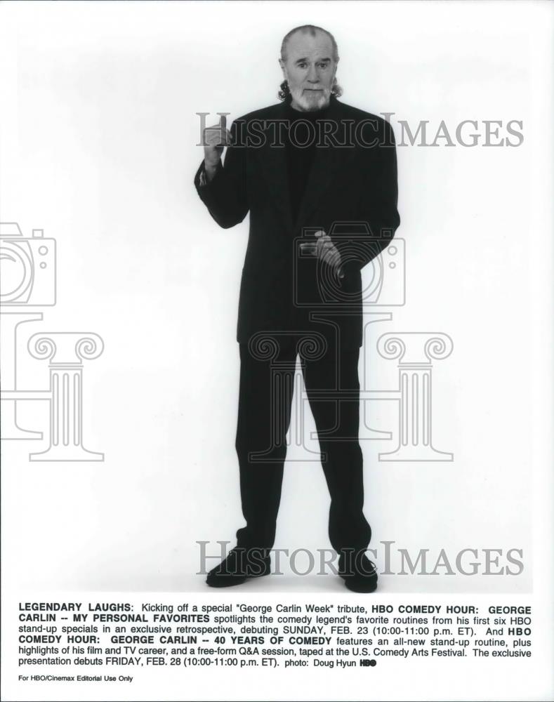 Press Photo HBO Comedy Hour George Carlin My Personal Favorites TV Special - Historic Images