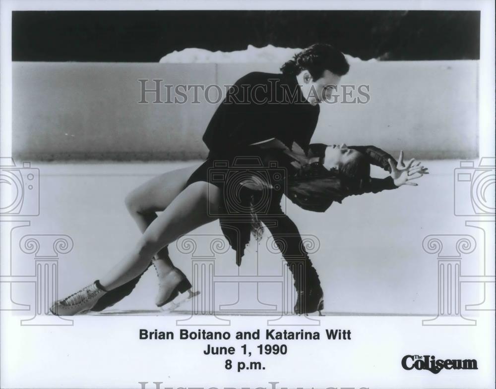 1990 Press Photo Brian Boitano and Katarina Witt Figure Skaters - cvp02177 - Historic Images