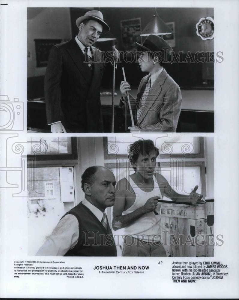 1985 Press Photo Eric Kimmel James Woods and Alan Arkin in Joshua Then and Now - Historic Images