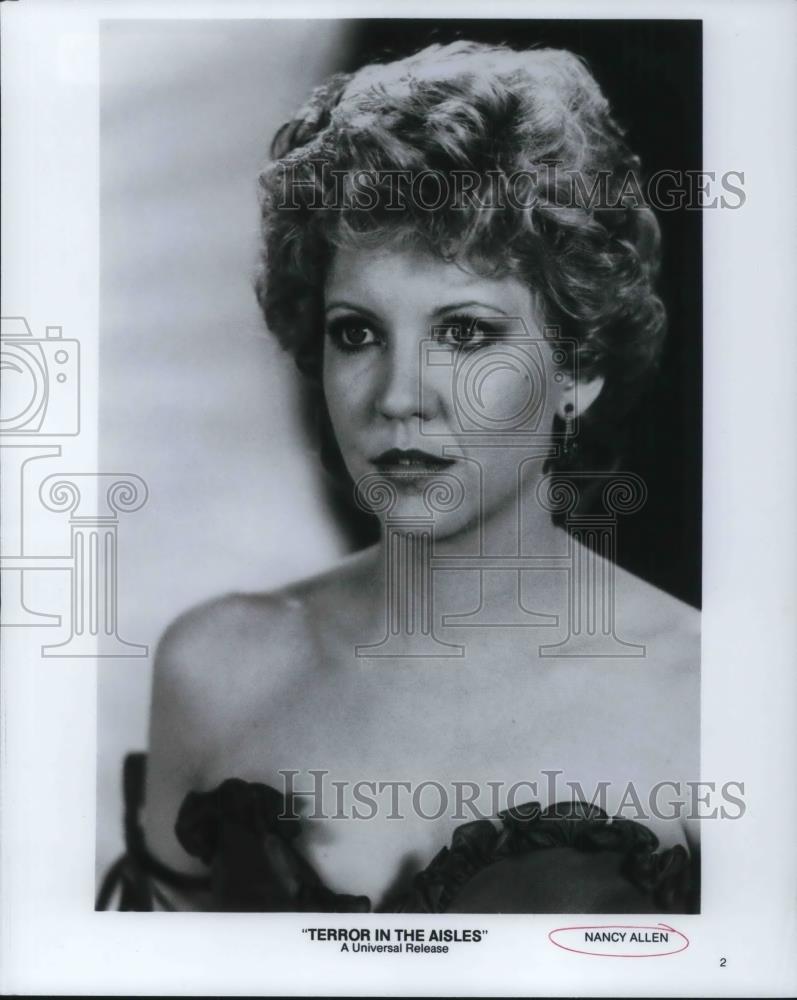 1985 Press Photo Nancy Allen stars in Terror in the Aisles - Historic Images